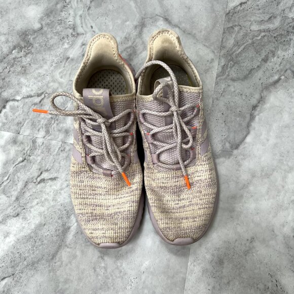 Adidas Kaptir X Womens Sz 9.5 Purple Solar Orange Creme Cloudfoam Shoes Sneakers - Picture 4 of 9